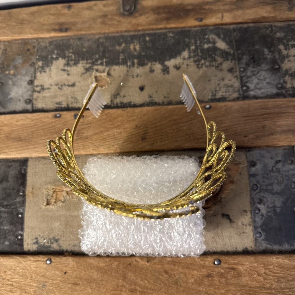 Rhinestone Tiara Crown, Clear Crystal Princess/Pageant Headband - Picture 2 of 3